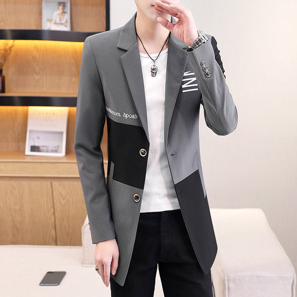 Geaca barbati slim fit cu nasture - model alungit