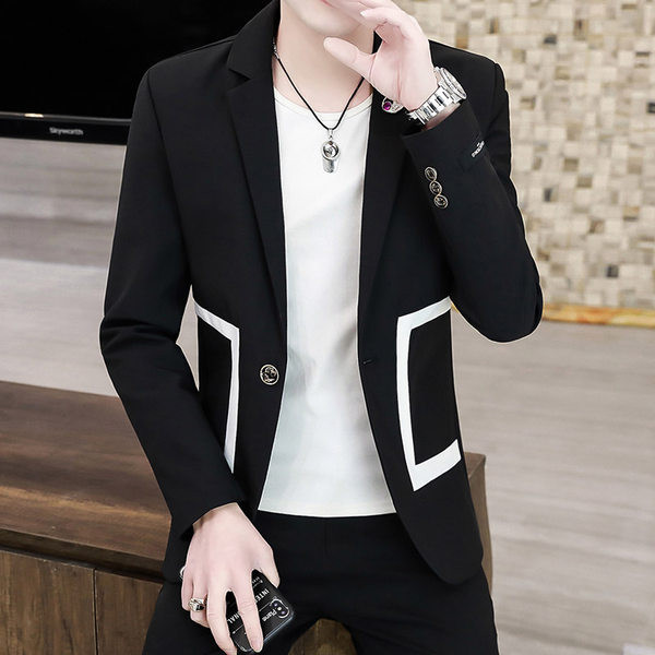 Sacou elegant pentru barbati cu motiv alb