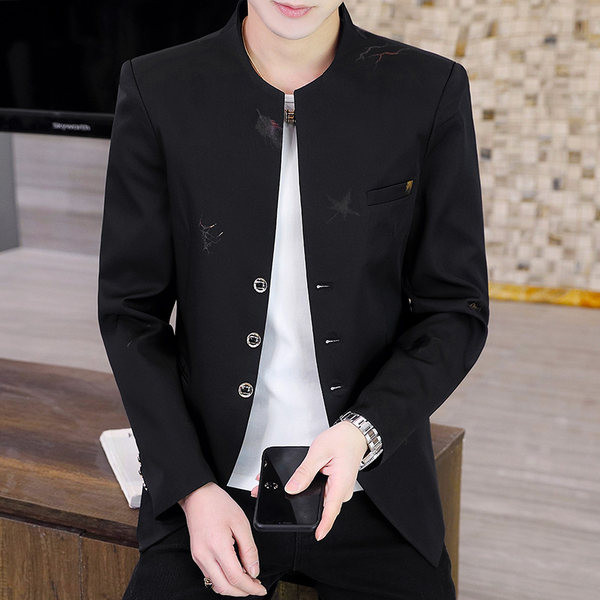 Jachetă pentru bărbați, slim fit, cu guler scăzut