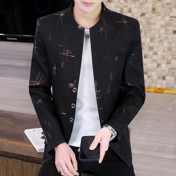 Jachetă pentru bărbați, slim fit, cu guler scăzut