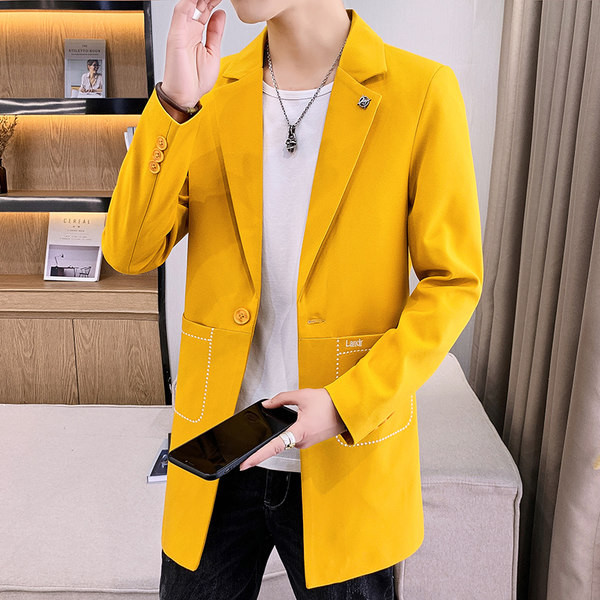 Jachetă pentru bărbați model nou cu decolteu ascuțit și închidere cu nasturi