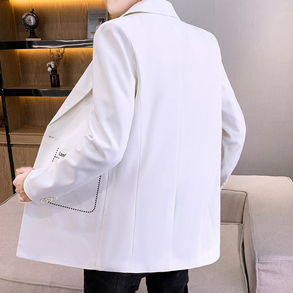 Jachetă pentru bărbați model nou cu decolteu ascuțit și închidere cu nasturi