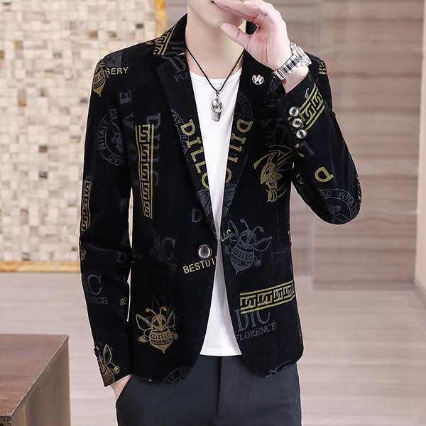 Geaca barbati cu nasturi si imprimeu