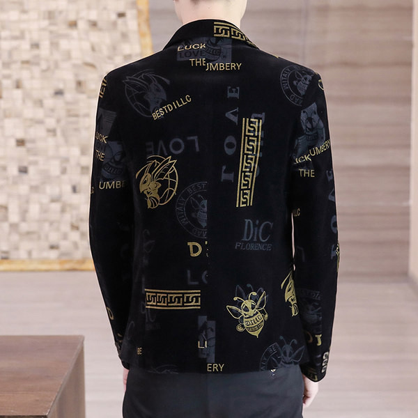 Geaca barbati cu nasturi si imprimeu