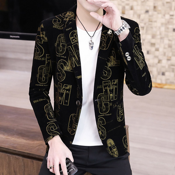 Jachetă cu mânecă lungă imprimată pentru bărbați la modă