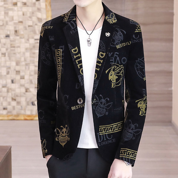 Jachetă cu mânecă lungă imprimată pentru bărbați la modă