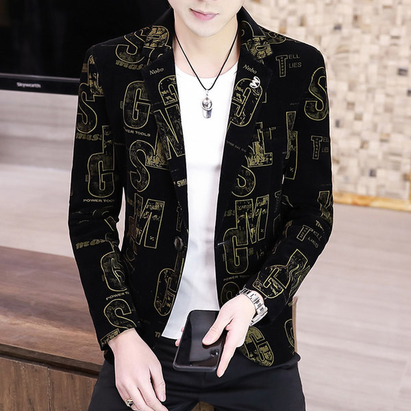 Jachetă cu mânecă lungă imprimată pentru bărbați la modă
