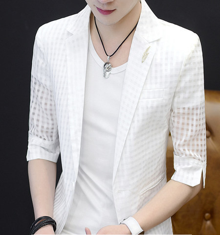 Jachetă casual pentru bărbați cu mâneci 3/4 lungime