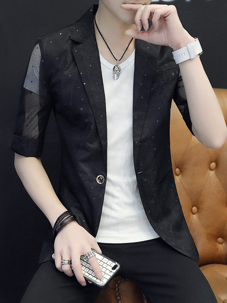 Jachetă casual pentru bărbați cu mâneci 3/4 lungime