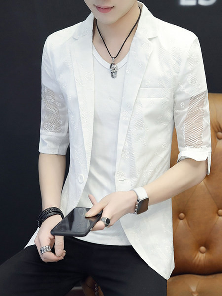 Jachetă casual pentru bărbați cu mâneci 3/4 lungime