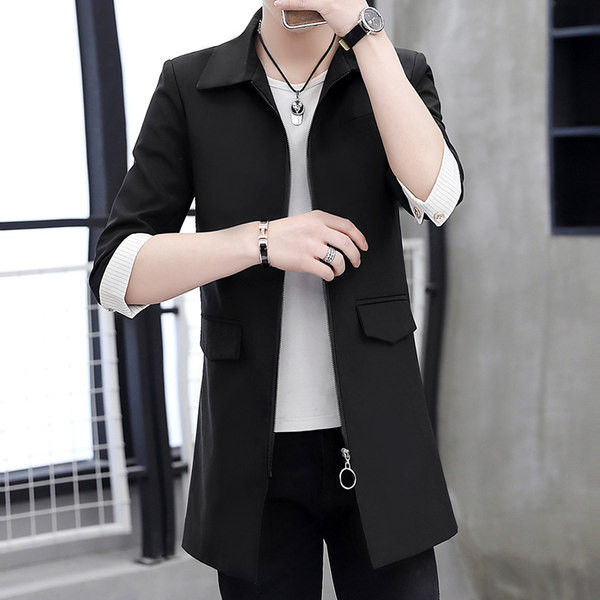 Jachetă casual pentru bărbați cu fermoar și guler