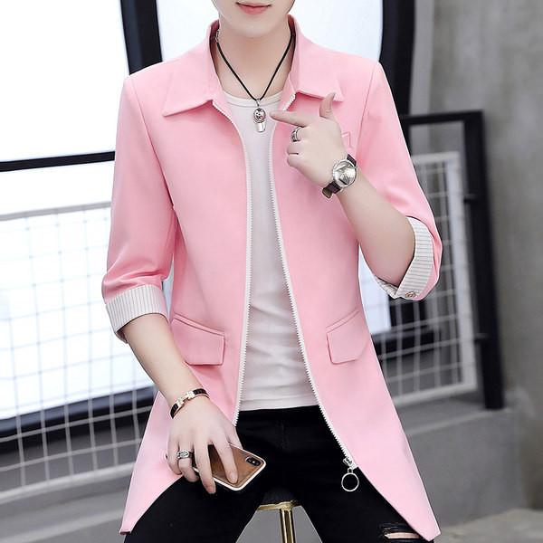 Jachetă casual pentru bărbați cu fermoar și guler