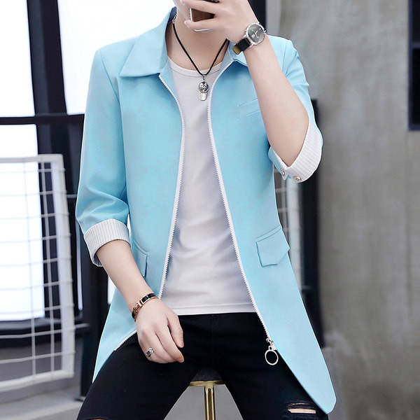 Jachetă casual pentru bărbați cu fermoar și guler