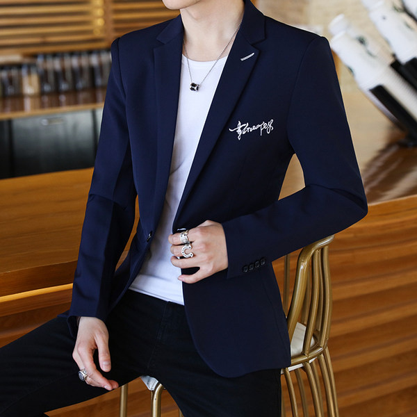 Geacă casual cu inscripționare pentru bărbați - model montat