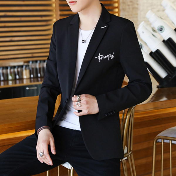 Geacă casual cu inscripționare pentru bărbați - model montat