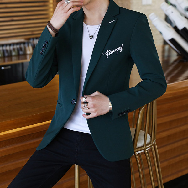 Geacă casual cu inscripționare pentru bărbați - model montat