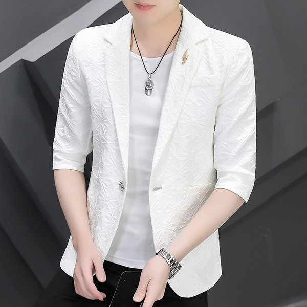 Jachetă bărbătească la modă cu mâneci 3/4 și închidere cu nasturi