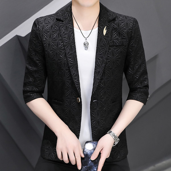 Jachetă bărbătească la modă cu mâneci 3/4 și închidere cu nasturi