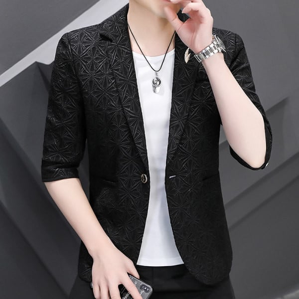 Jachetă bărbătească la modă cu mâneci 3/4 și închidere cu nasturi