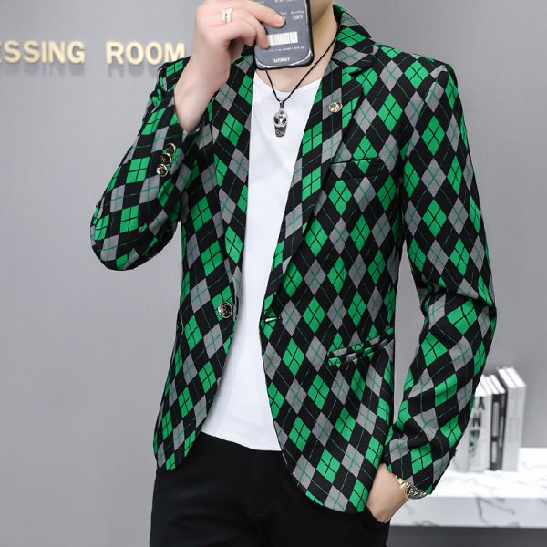 Geaca de toamna in carouri pentru barbati - model montat