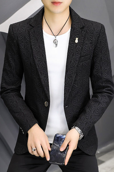 Jachetă modernă pentru bărbați, cu decolteu în V și închidere cu nasturi