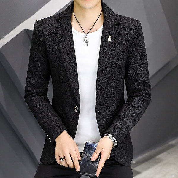 Jachetă modernă pentru bărbați, cu decolteu în V și închidere cu nasturi