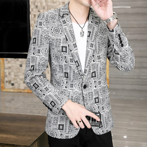 Geaca casual barbatesc cu imprimeu si buzunar