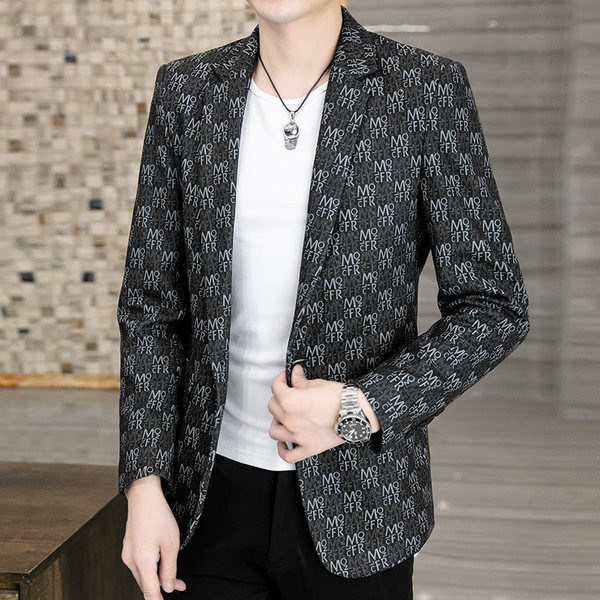 Geaca casual barbatesc cu imprimeu si buzunar