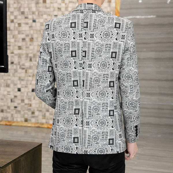 Geaca casual barbatesc cu imprimeu si buzunar