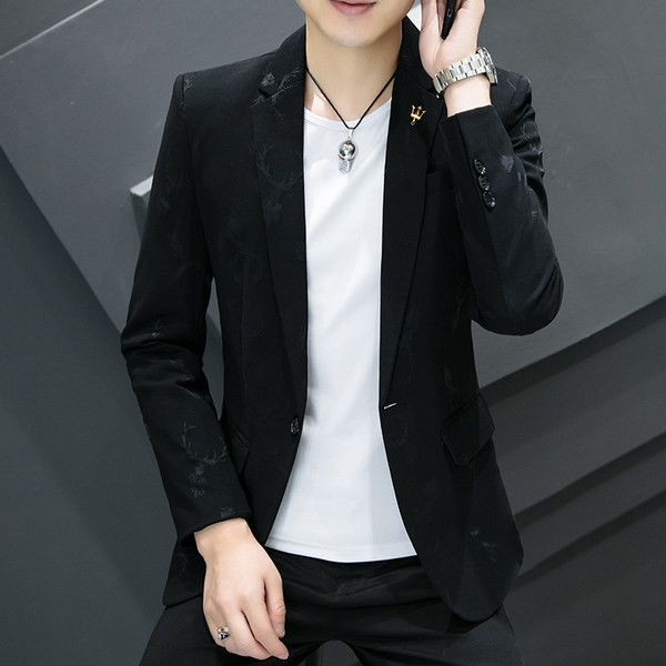 Jachetă bărbătească elegantă, cu mâneci lungi și guler clasic