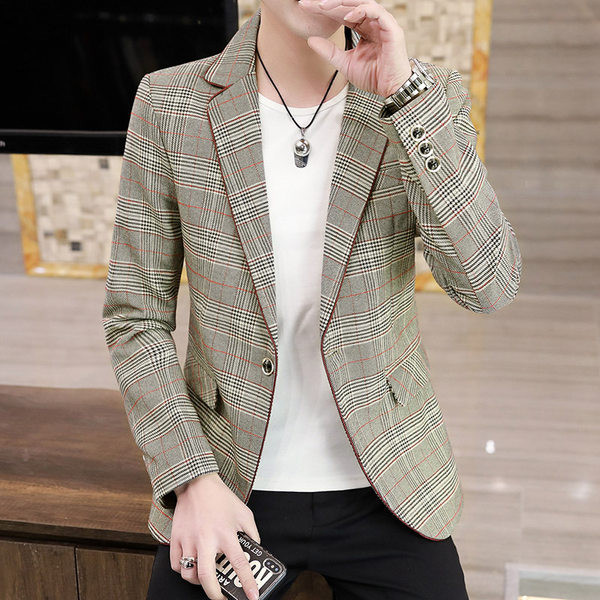 Geaca barbati in carouri cu buzunar