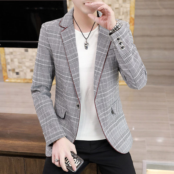 Geaca barbati in carouri cu buzunar