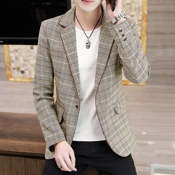 Geaca barbati in carouri cu buzunar