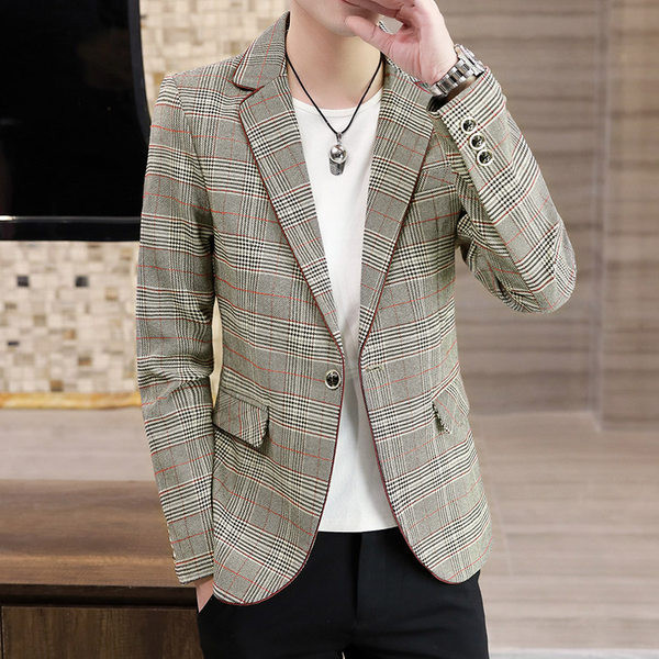 Geaca barbati in carouri cu buzunar