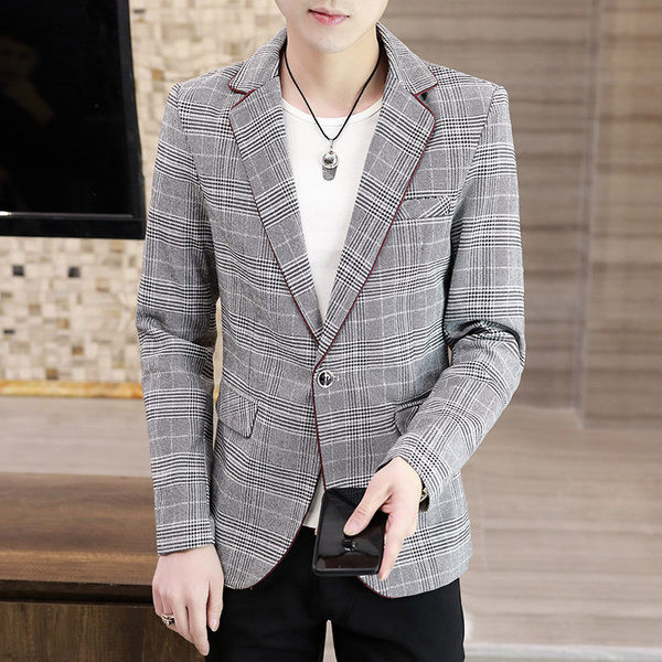 Geaca barbati in carouri cu buzunar