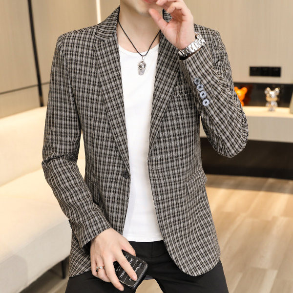 Geaca barbati in carouri cu buzunar