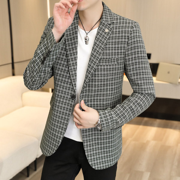 Geaca barbati in carouri cu buzunar