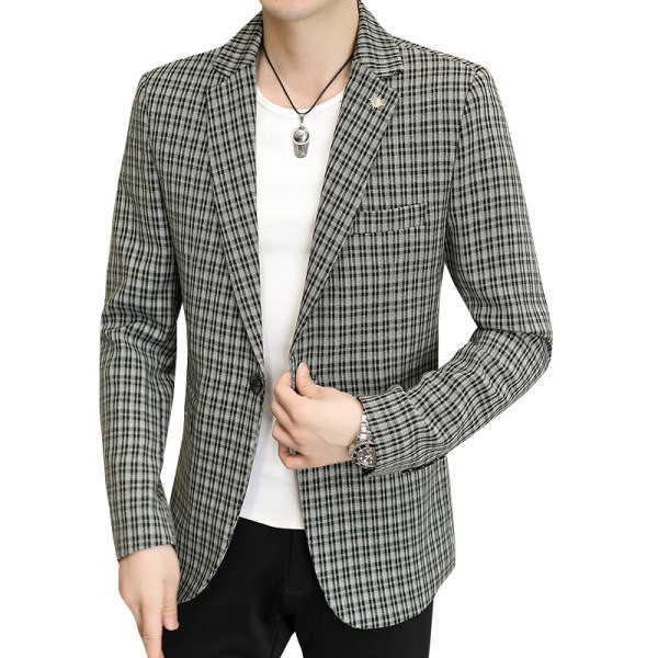 Geaca barbati in carouri cu buzunar