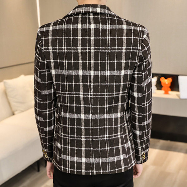 Geaca cu rever in carouri pentru barbati