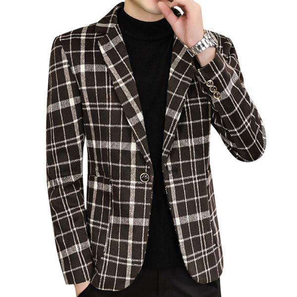 Geaca cu rever in carouri pentru barbati