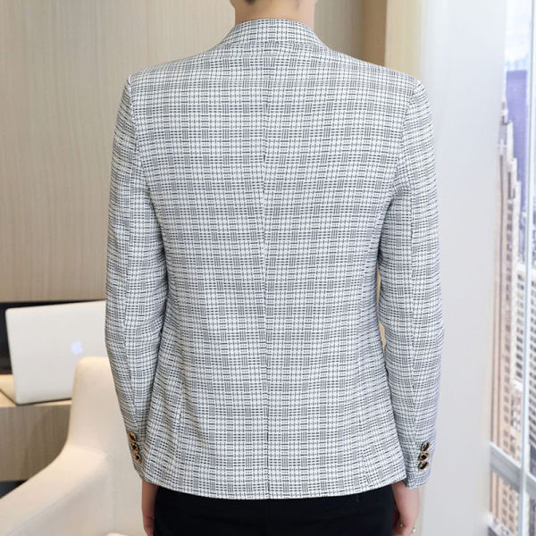 Jachetă în carouri modernă cu guler scăzut