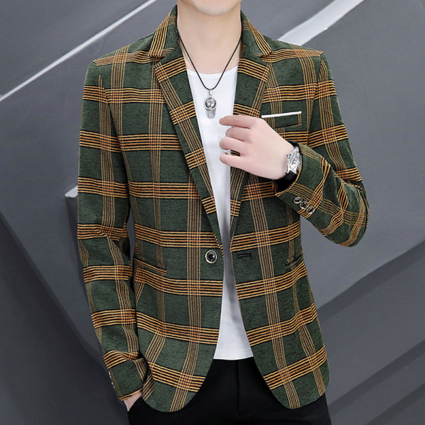 Geaca barbati in carouri cu buzunar