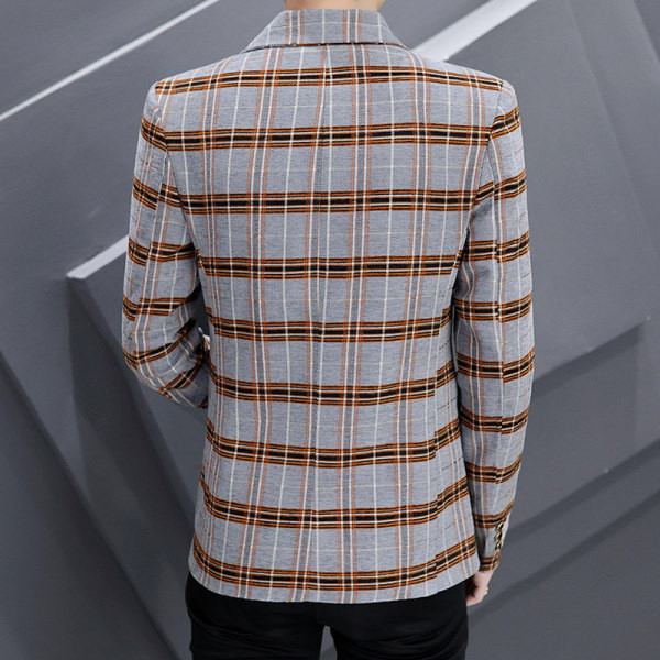 Geaca barbati in carouri cu buzunar