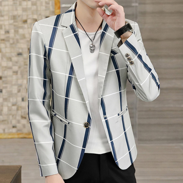 Geaca in carouri pentru barbati model nou cu nasturi