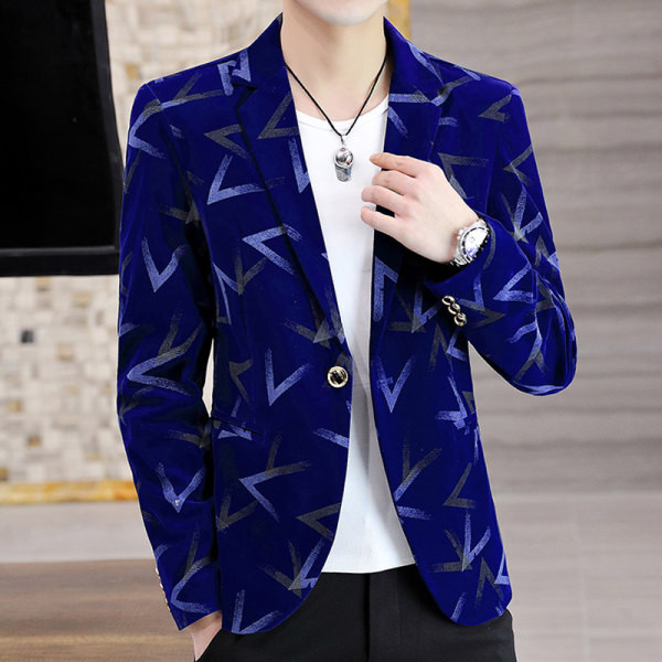 Geaca casual barbatesc cu imprimeu si nasturi