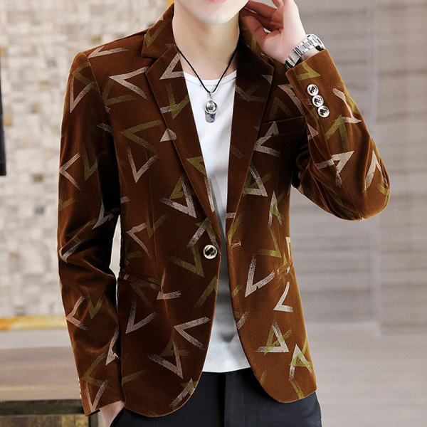 Geaca casual barbatesc cu imprimeu si nasturi