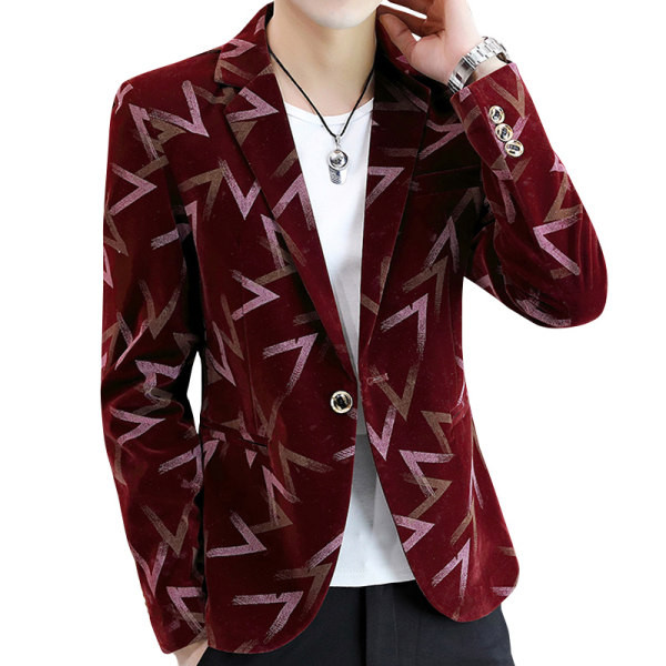 Geaca casual barbatesc cu imprimeu si nasturi