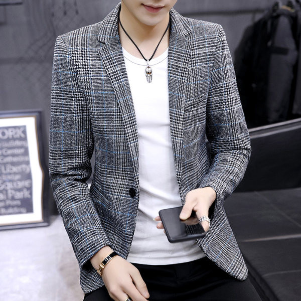 Uski muški karirani sako s gumbima