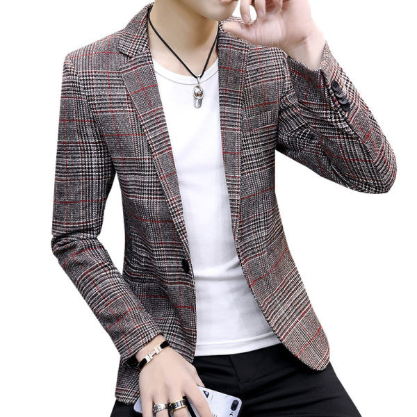 Uski muški karirani sako s gumbima