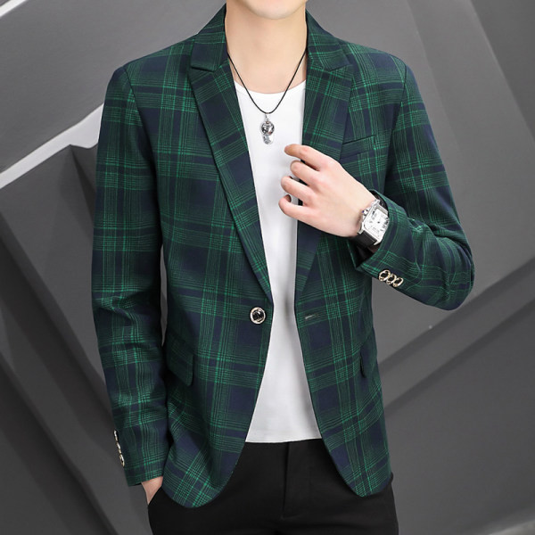 Vyriškas languotas švarkas su kišene